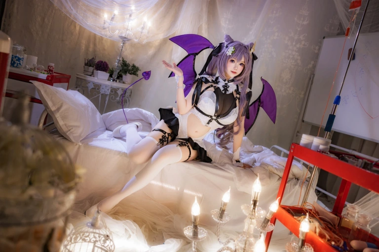 雪晴Astra《刻晴恶魔拘束睡衣》主题写真：20张全套美图，含4个视频