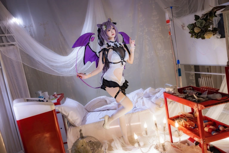 雪晴Astra《刻晴恶魔拘束睡衣》主题写真：20张全套美图，含4个视频
