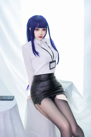 雪晴Astra《雷电将军OL》主题写真：62张全套美图，含1个视频