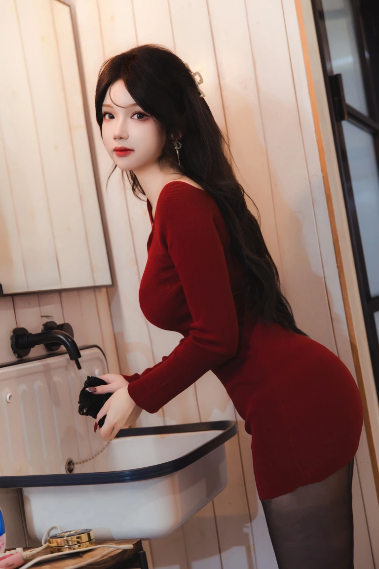 雪晴Astra《红裙黑丝小娇妻》主题写真：65张全套美图，含2个视频