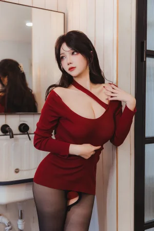 雪晴Astra《红裙黑丝小娇妻》主题写真：65张全套美图，含2个视频