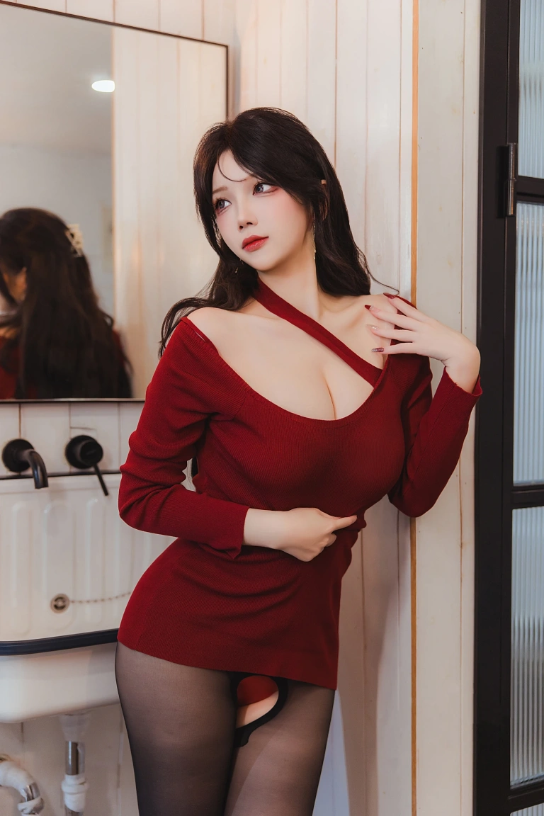 雪晴Astra《红裙黑丝小娇妻》主题写真：65张全套美图，含2个视频
