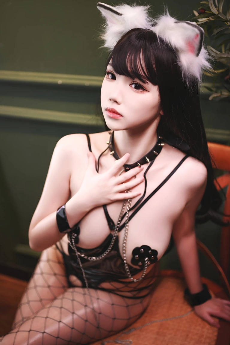 雪晴Astra《铆钉乳贴》主题写真：44张全套美图