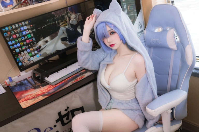 雪晴Astra《蕾姆猫猫》主题写真：13张全套美图