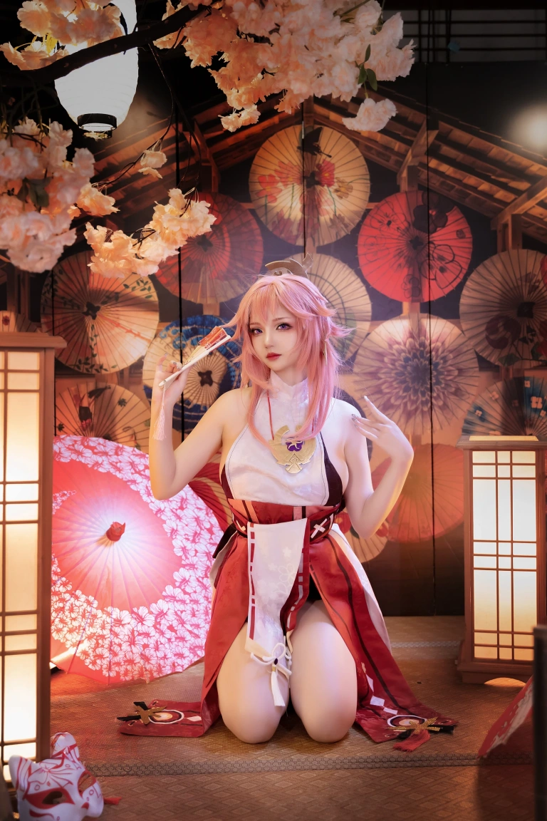 雪晴Astra《原神 八重神子》主题写真：60张全套美图，含2个视频