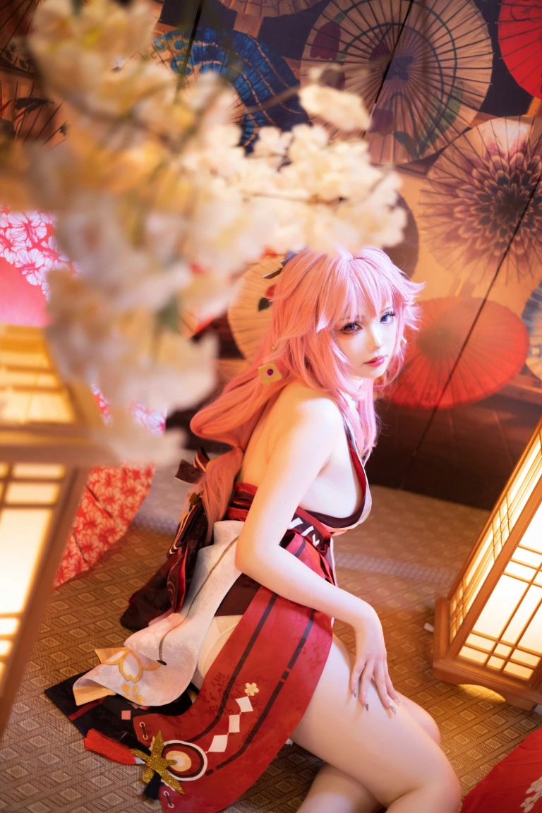 雪晴Astra《原神 八重神子》主题写真：60张全套美图，含2个视频