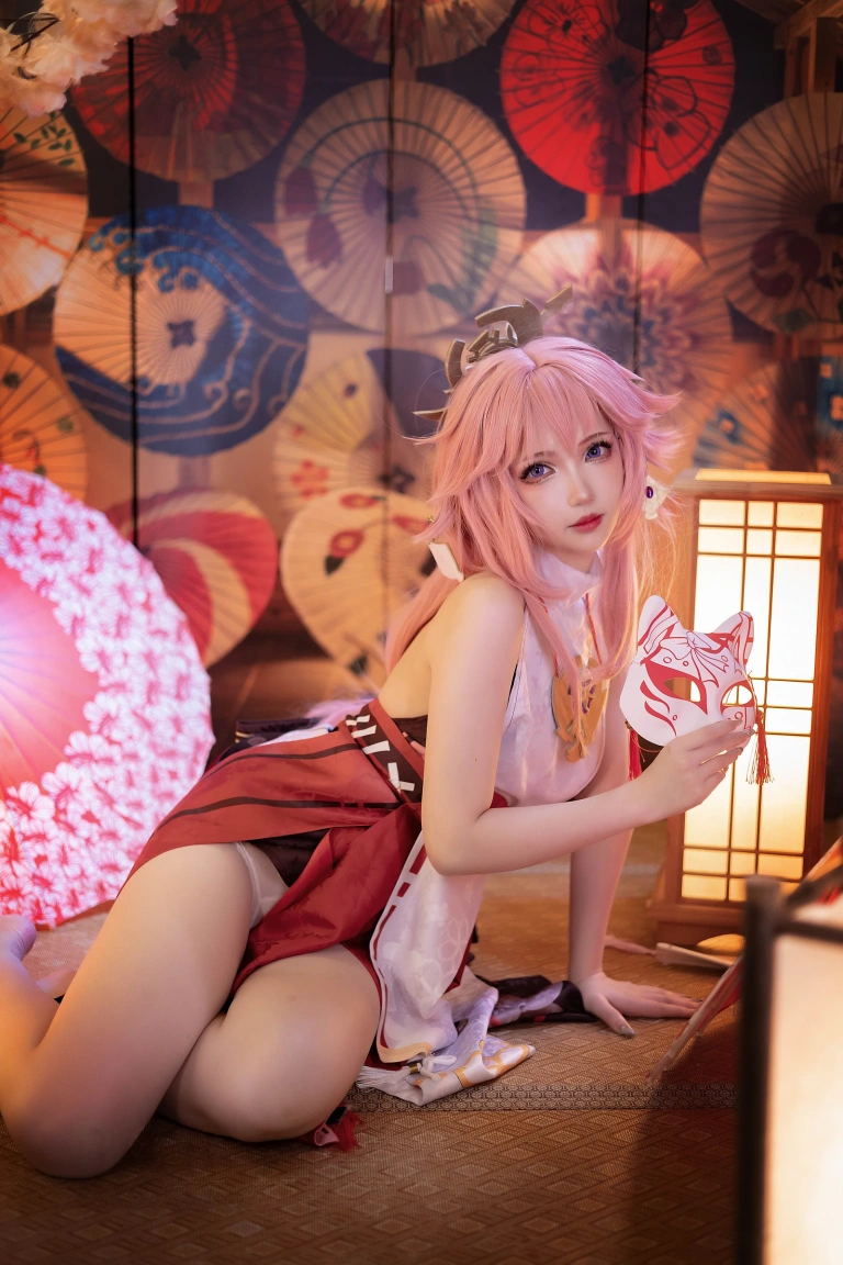 雪晴Astra《原神 八重神子》主题写真：60张全套美图，含2个视频