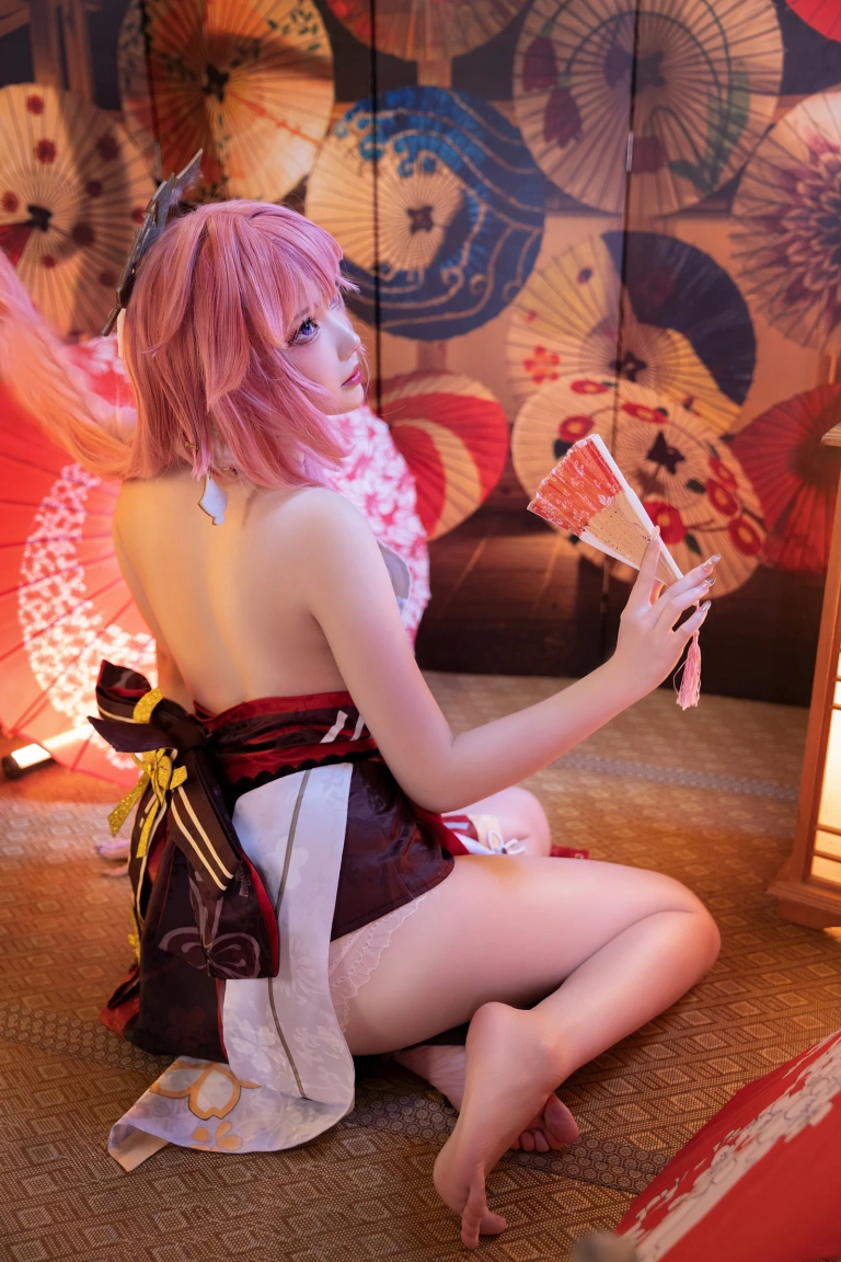 雪晴Astra《原神 八重神子》主题写真：60张全套美图，含2个视频