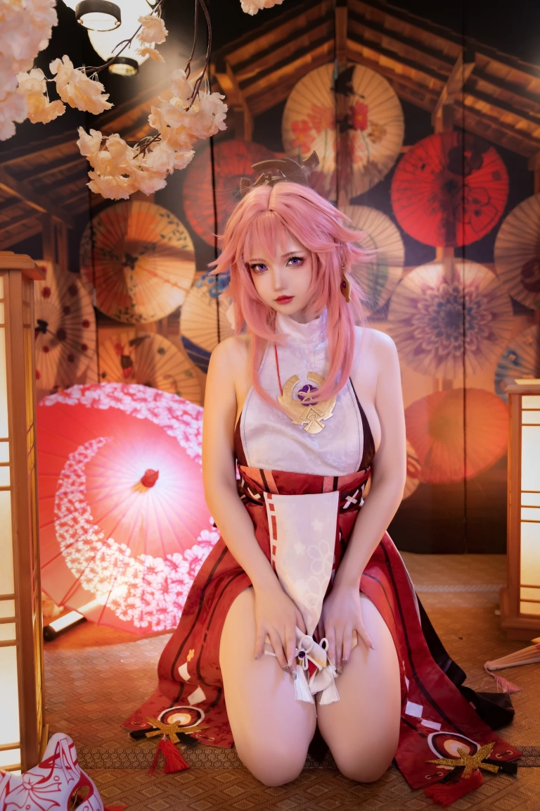 雪晴Astra《原神 八重神子》主题写真：60张全套美图，含2个视频