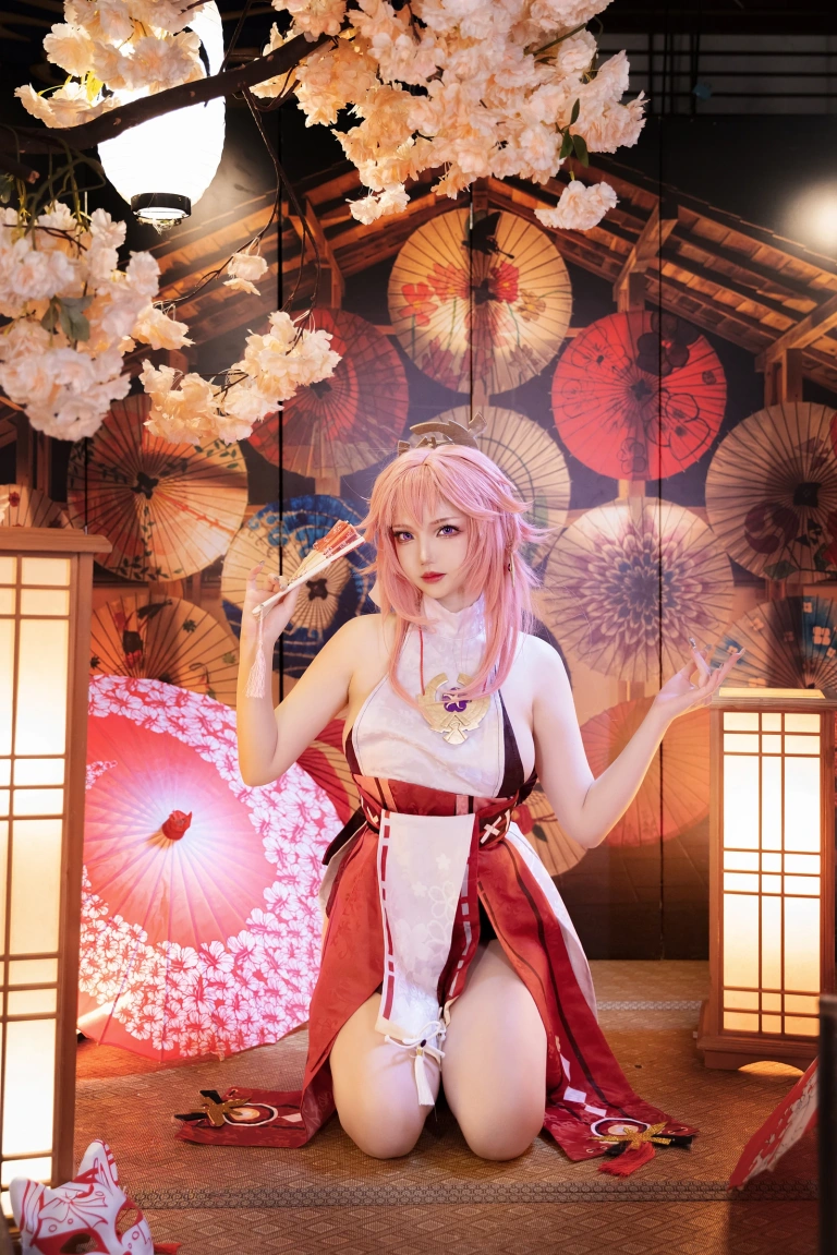 雪晴Astra《原神 八重神子》主题写真：60张全套美图，含2个视频