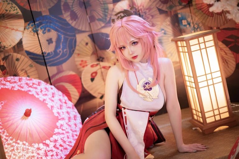 雪晴Astra《原神 八重神子》主题写真：60张全套美图，含2个视频