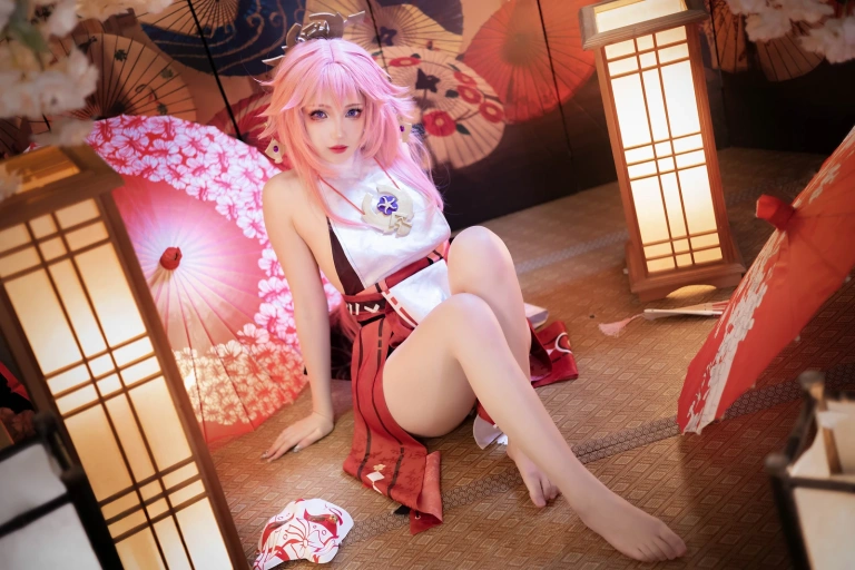 雪晴Astra《原神 八重神子》主题写真：60张全套美图，含2个视频