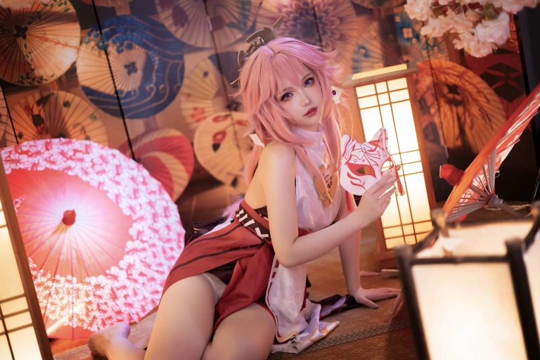 雪晴Astra《原神 八重神子》主题写真：60张全套美图，含2个视频