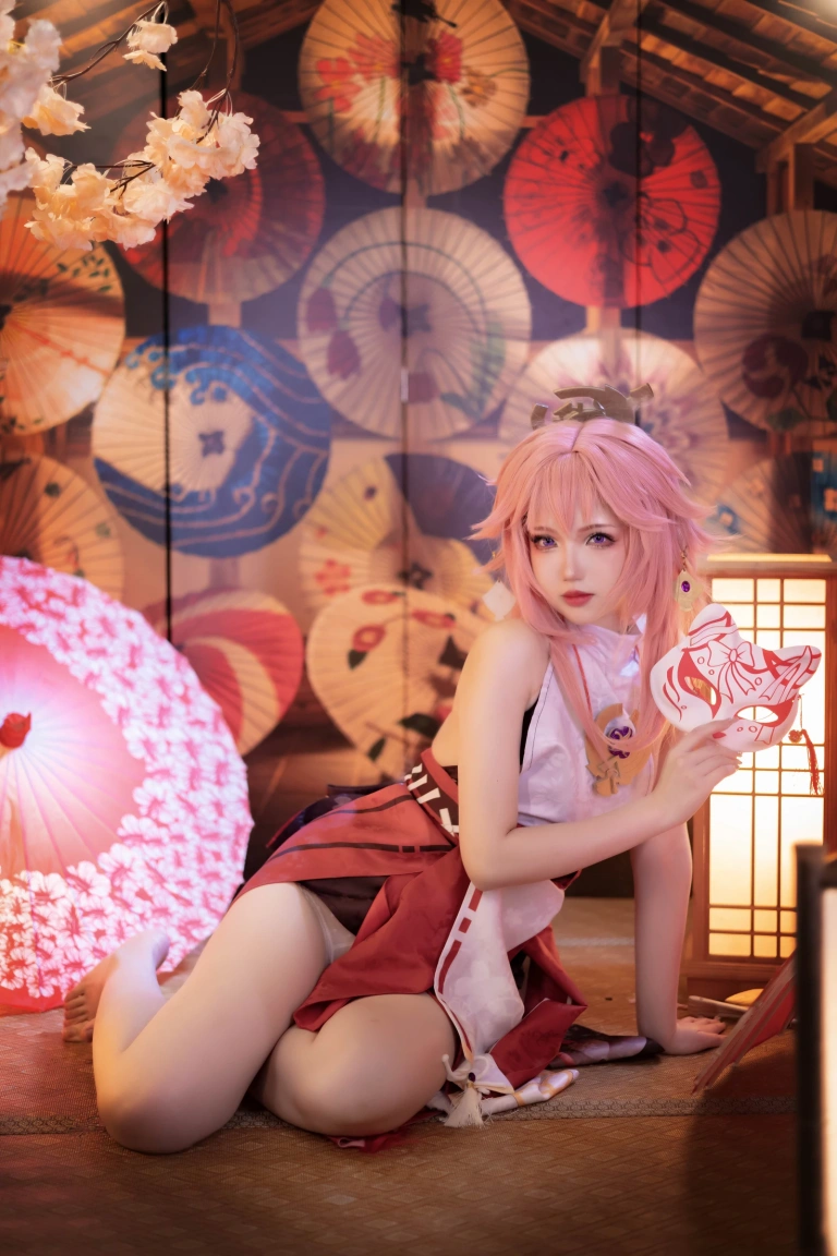 雪晴Astra《原神 八重神子》主题写真：60张全套美图，含2个视频