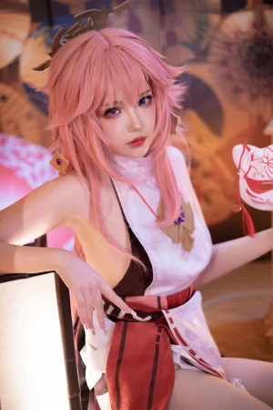 雪晴Astra《原神 八重神子》主题写真：60张全套美图，含2个视频
