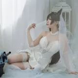 半半子 BANBANKO《愛宕花嫁.白花の誓い》主题写真：29张全套美图，含1个视频