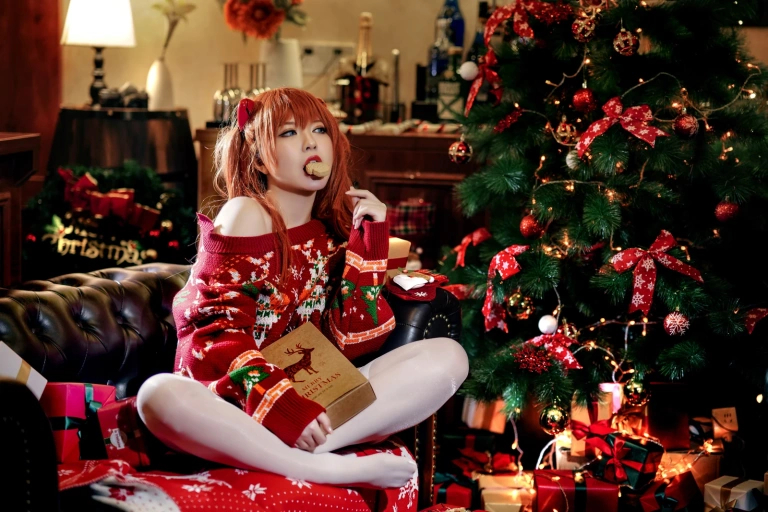 半半子 BANBANKO《式波・ー ASUKA Christmas》主题写真：41张全套美图