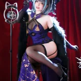 半半子 BANBANKO《柴郡旗袍》主题写真：64张全套美图