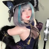 半半子 BANBANKO《柴郡旗袍》主题写真：64张全套美图