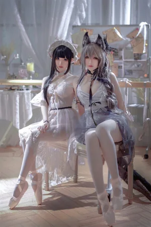 半半子 BANBANKO《Arknights 黑x森蚺バレエ（&面饼仙儿）》主题写真：56张全套美图