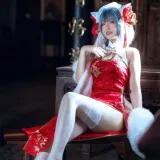 半半子 BANBANKO《柴郡中华娘旗袍》主题写真：45张全套美图，含2个视频