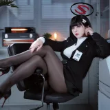 半半子 BANBANKO《蔚蓝档案 调月莉音OL》主题写真：60张全套美图，含8个视频