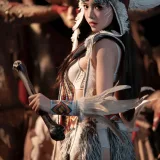 Bangni邦尼《部落之魂 印第安紫舞龙》主题写真：129张全套美图，含9个视频