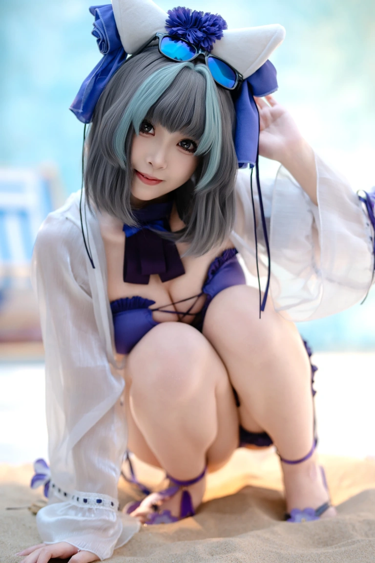 Bangni邦尼《泳装柴郡》主题写真：86张全套美图