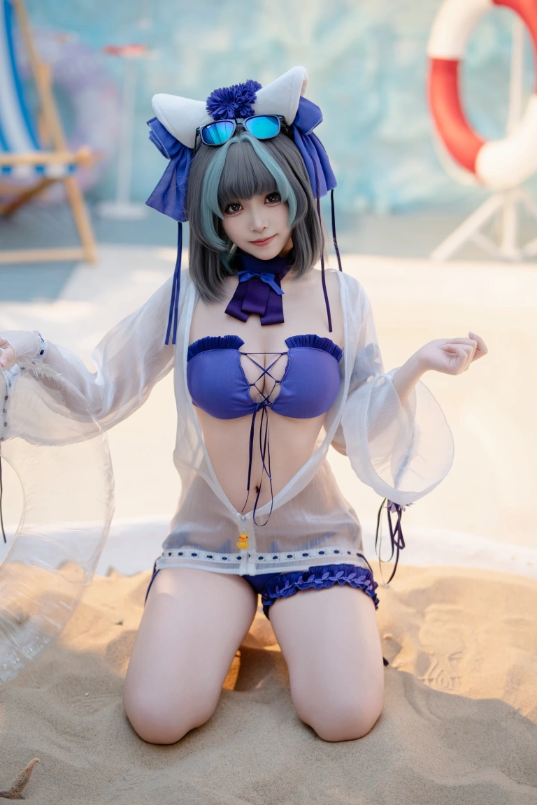 Bangni邦尼《泳装柴郡》主题写真：86张全套美图