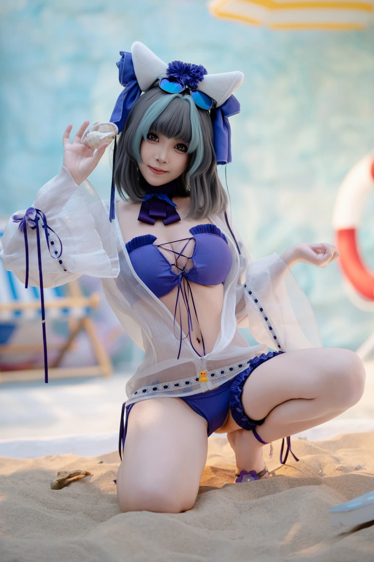 Bangni邦尼《泳装柴郡》主题写真：86张全套美图