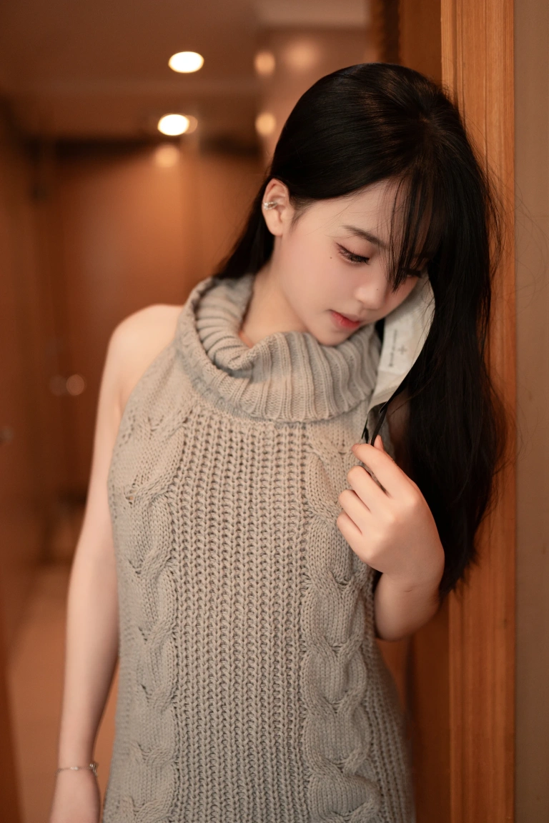 Bangni邦尼《灰色毛衣》主题写真：85张全套美图