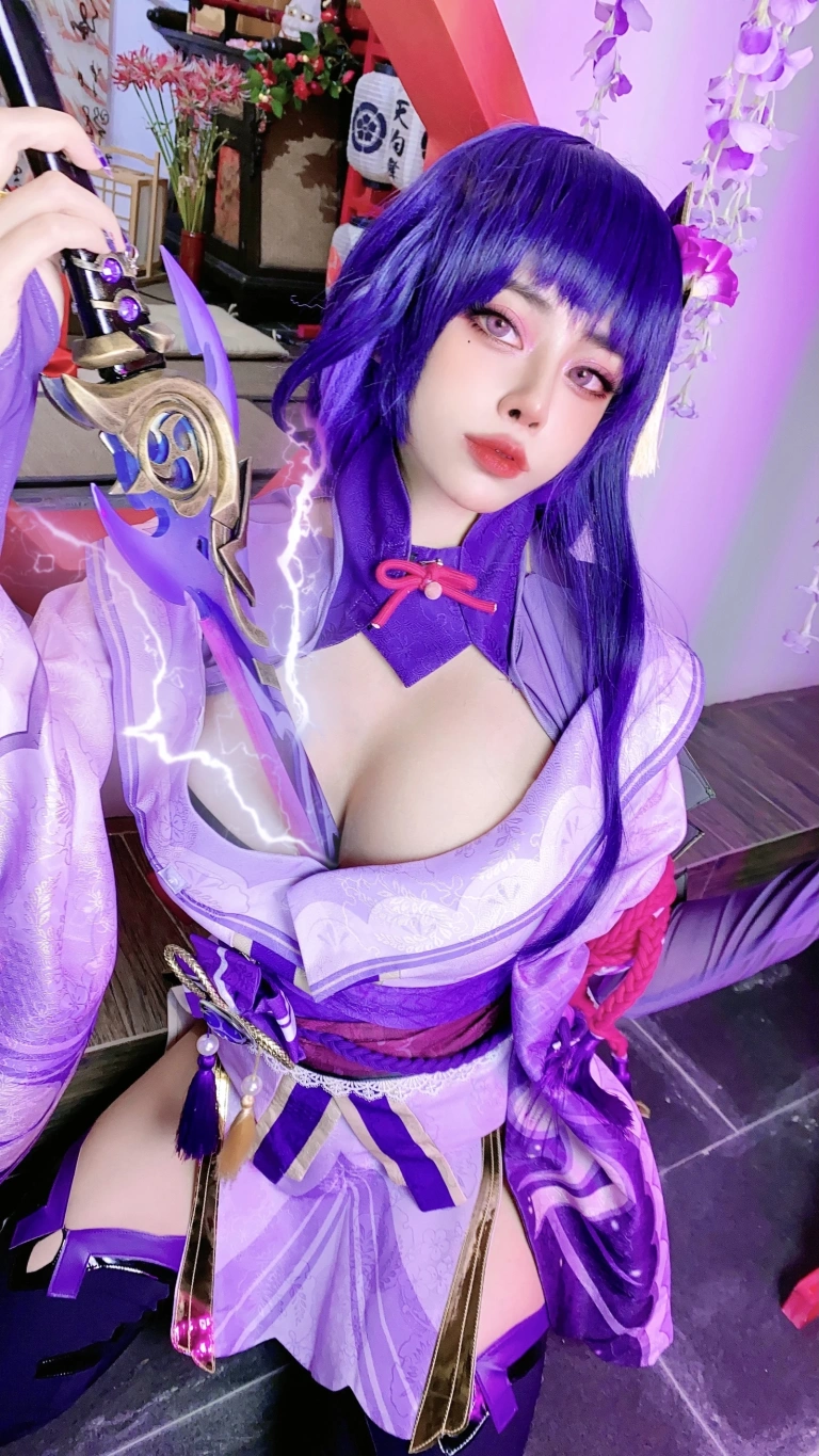 Byoru《Raiden Shogun》主题写真：72张全套美图，含4个视频