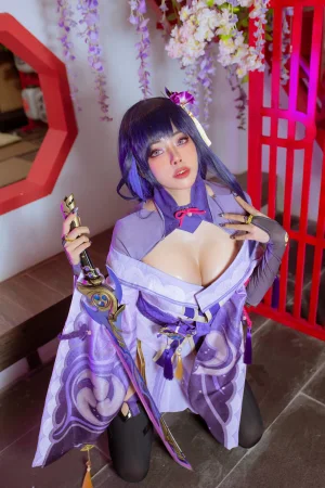 Byoru《Raiden Shogun》主题写真：72张全套美图，含4个视频