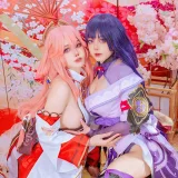 Byoru《Yae Miko x Raiden Shogun》主题写真：95张全套美图