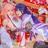 Byoru《Yae Miko x Raiden Shogun》主题写真：95张全套美图