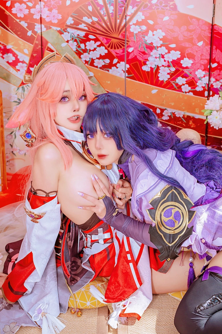 Byoru《Yae Miko x Raiden Shogun》主题写真：95张全套美图