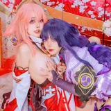 Byoru《Yae Miko x Raiden Shogun》主题写真：95张全套美图