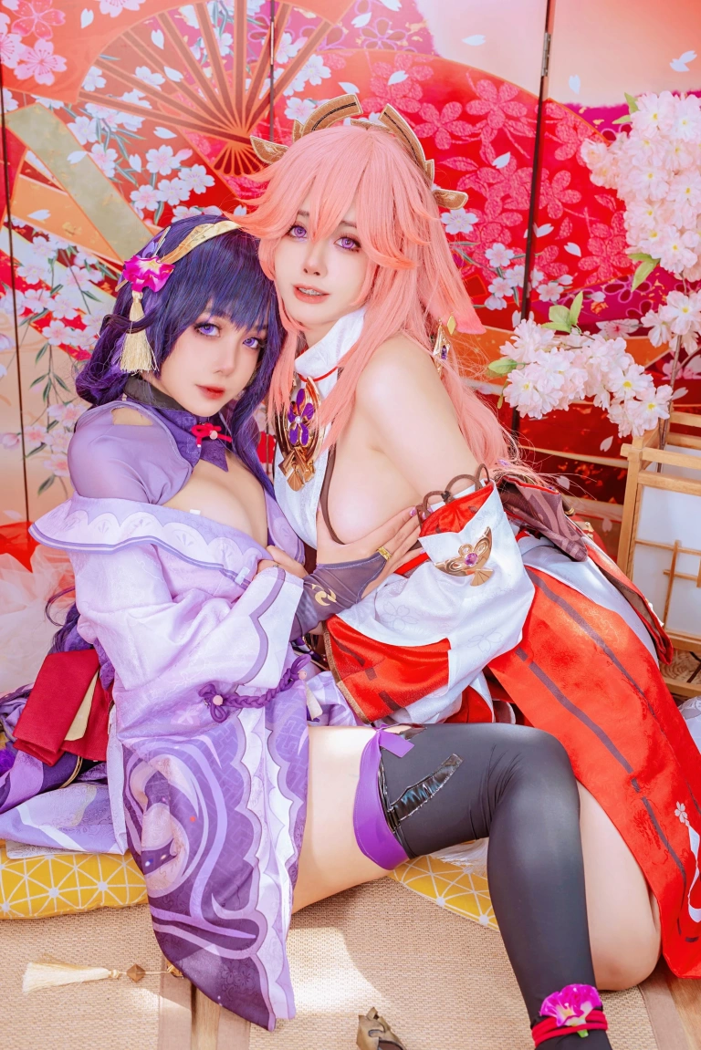 Byoru《Yae Miko x Raiden Shogun》主题写真：95张全套美图