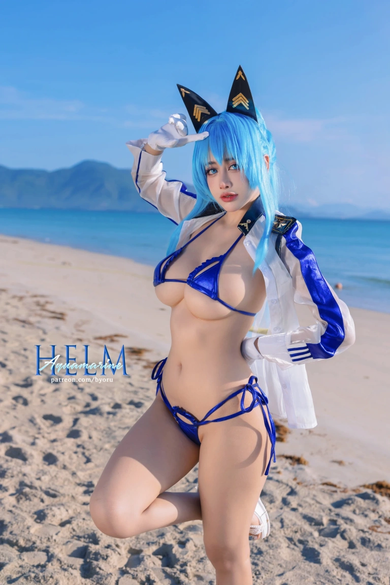 Byoru《Helm Aquamarine（NIKKE）Full Set》主题写真：58张全套美图，含11个视频