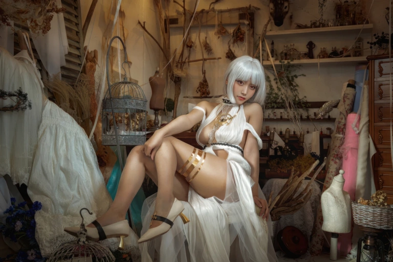 切切celia《碧蓝航线 马萨诸塞礼服》主题写真：23张全套美图