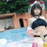 纸悦Etsu_ko《蔚蓝档案 水真白》主题写真：28张全套美图