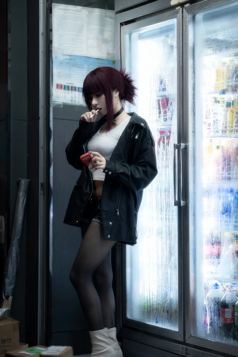 纸悦Etsu_ko《在超市后门吸烟的二人 田山小姐》主题写真：23张全套美图