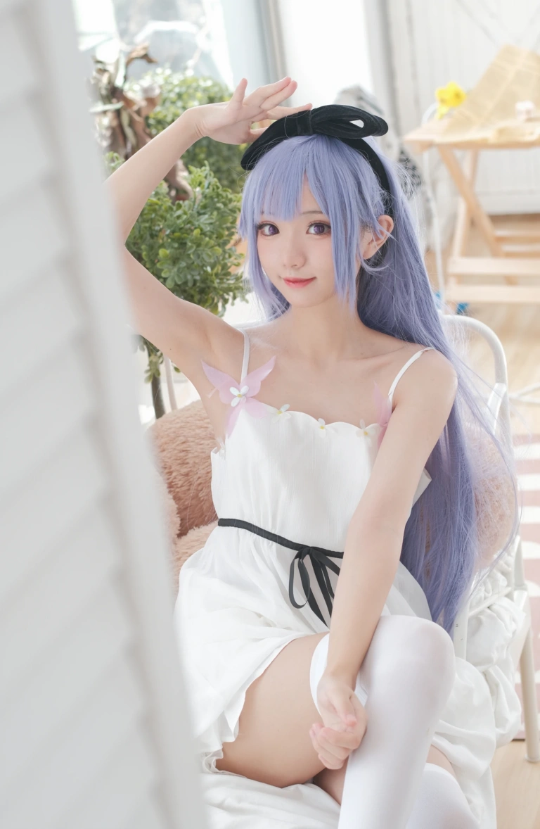花柒Hana《独角兽清凉阅读时光》主题写真：20张全套美图