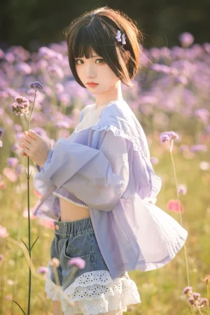 花柒Hana《马鞭草》主题写真：15张全套美图