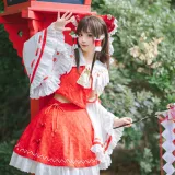花柒Hana《森森仙短款灵梦》主题写真：15张全套美图