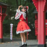 花柒Hana《森森仙短款灵梦》主题写真：15张全套美图