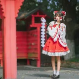 花柒Hana《森森仙短款灵梦》主题写真：15张全套美图