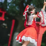 花柒Hana《森森仙短款灵梦》主题写真：15张全套美图