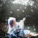 花柒Hana《星雨幽幽子》主题写真：9张全套美图