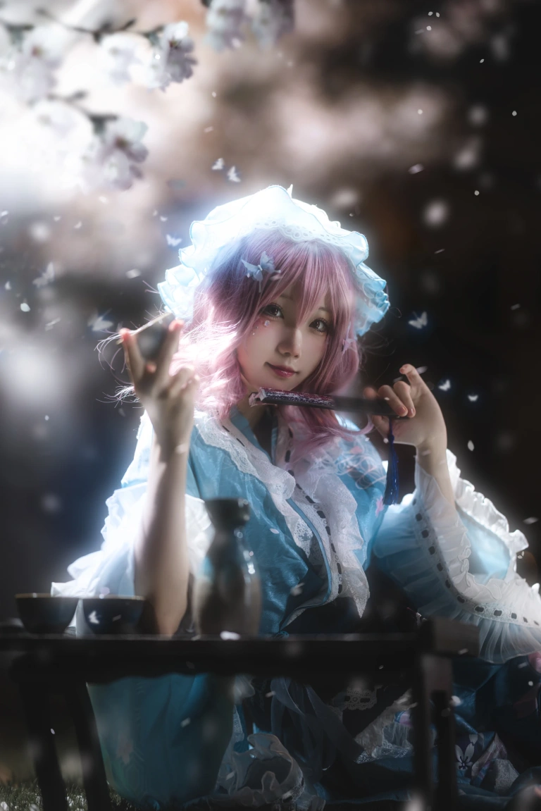 花柒Hana《星雨幽幽子》主题写真：9张全套美图